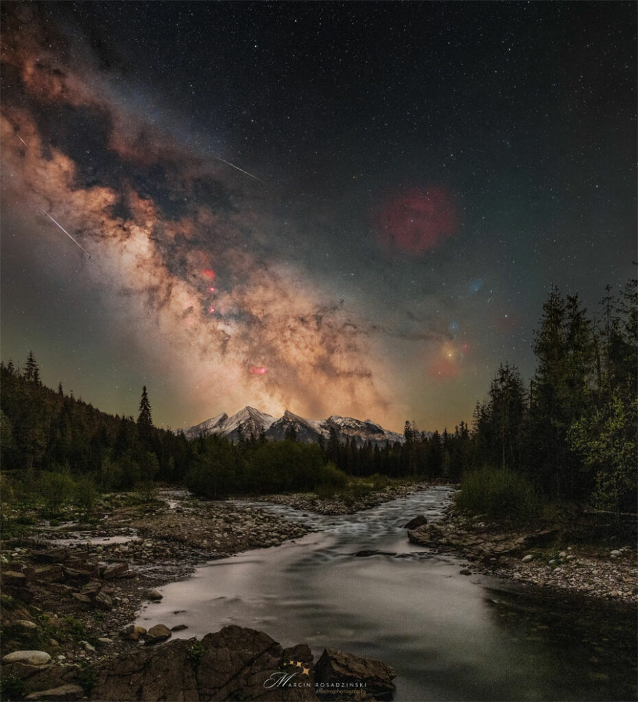 The nocturnal sky over the Tatra Mountains